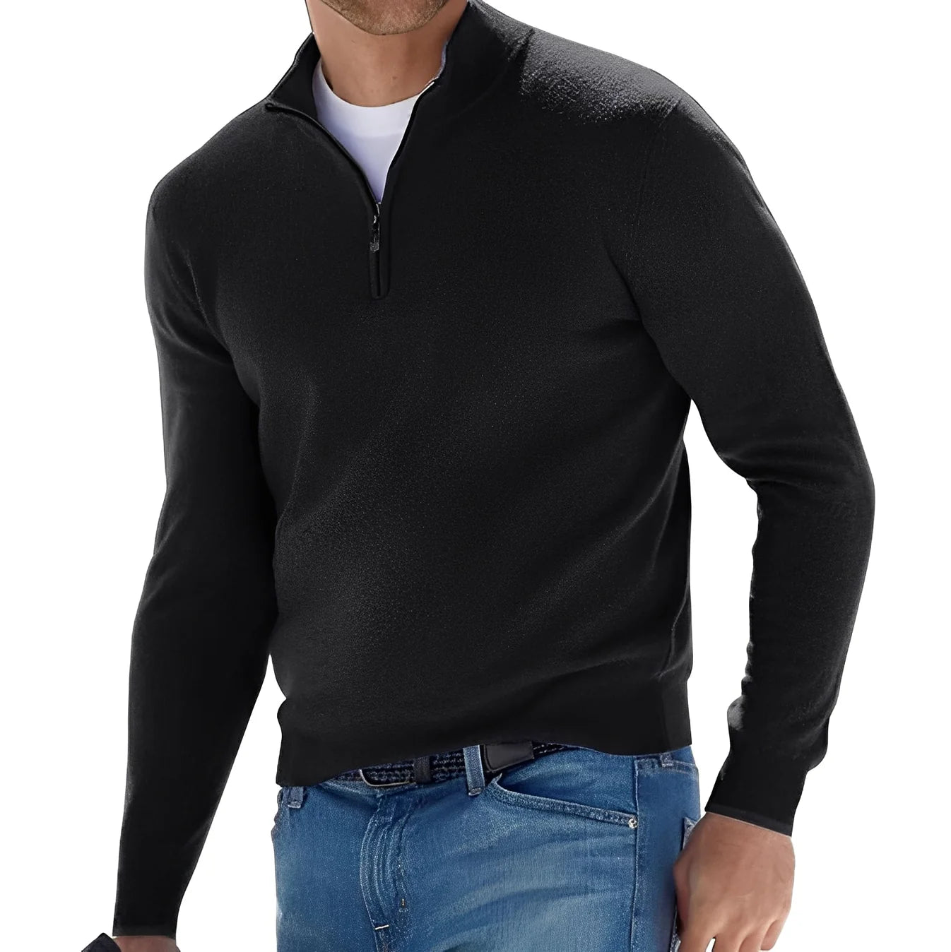 Herren Kaschmir Strickjacke mit Reißverschluss