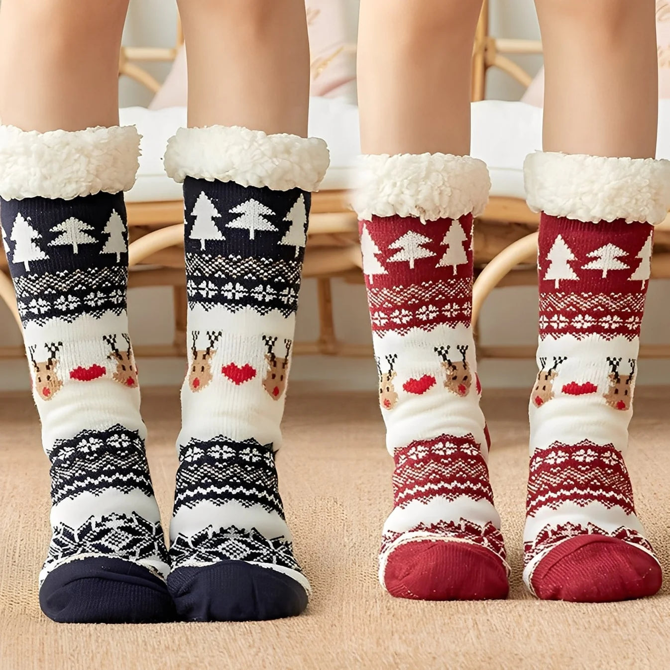 Gemütliche warme Weihnachtssocken für Damen