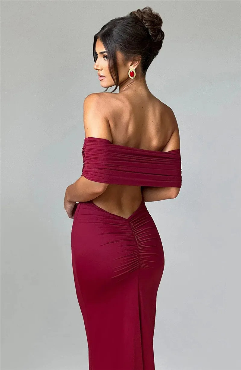 Trägerloses, rückenfreies, sexy Maxikleid
