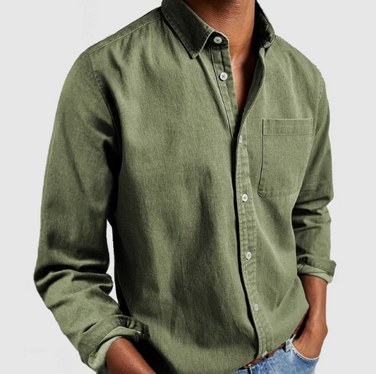 Herren Leinenhemd Leichtes Sommer Casual Hemd