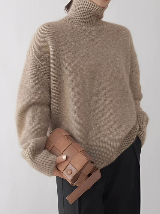 Eleganter Damen-Pullover aus Kaschmir mit Rollkragen