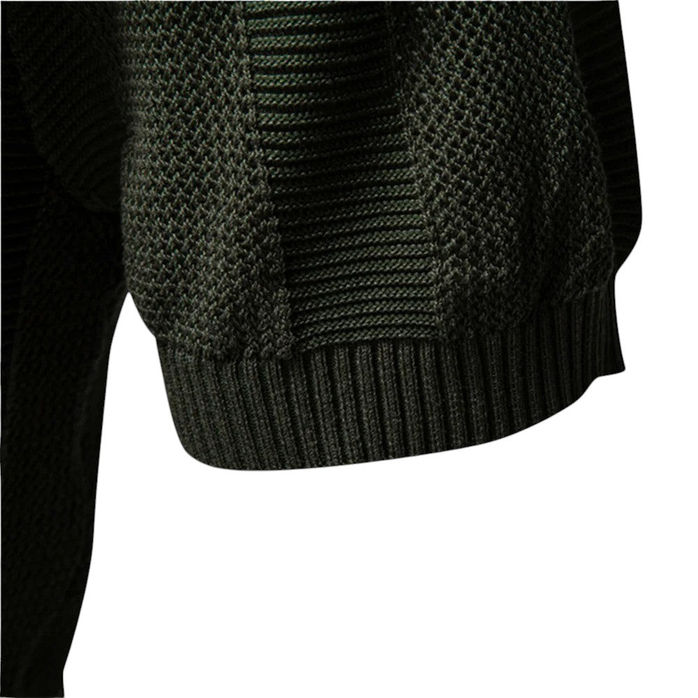 Herren Pullover-Poloshirt mit offenem Kragen und geripptem Saum