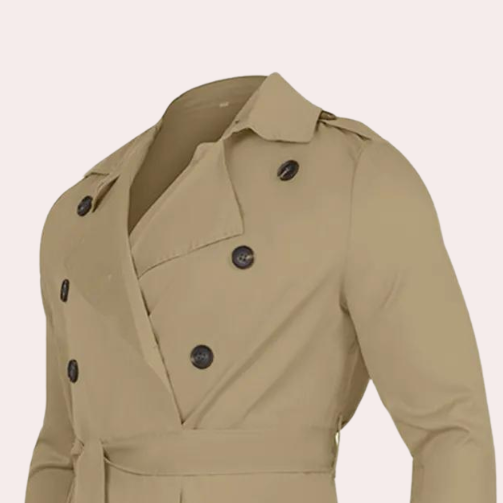 Herren Wasserabweisender Trenchcoat Mit Modernem Schnitt