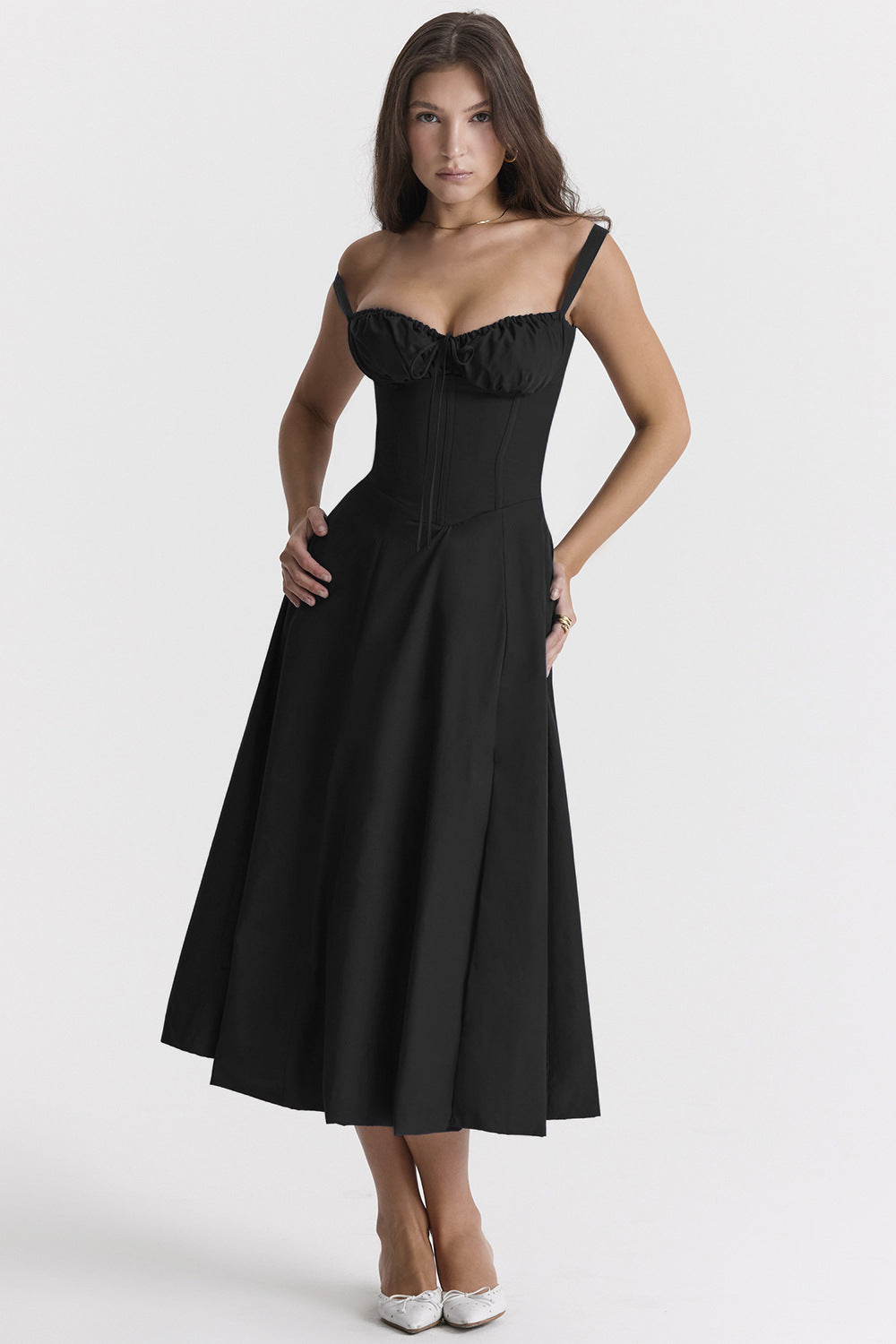 Florales Bustier Midriff Cutout Bodycon Kleid