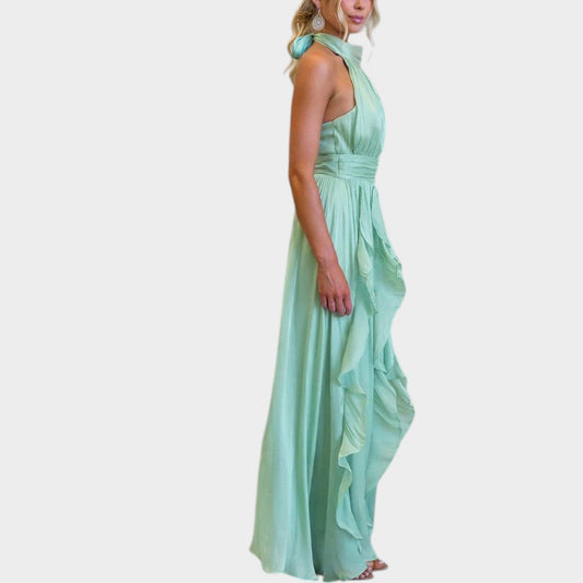 Elegantes Maxikleid mit Rüschen und Neckholder-Ausschnitt für Damen