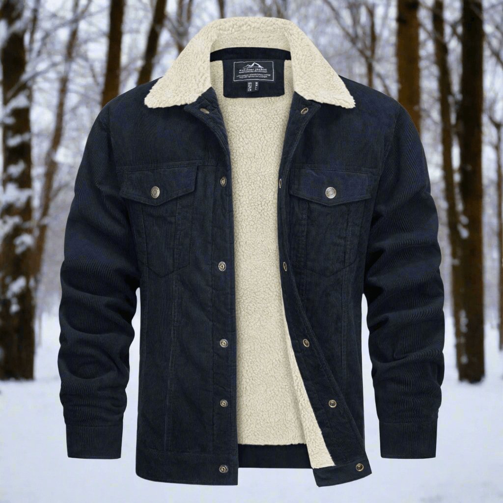 Gefütterte Denimjacke Mit Brusttaschen Für Herren
