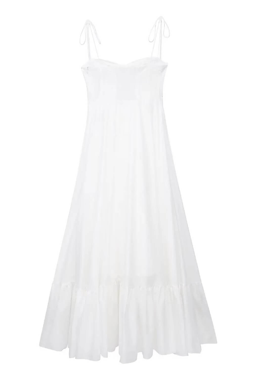 Polyester weißes langes Kleid bis zum Knöchel