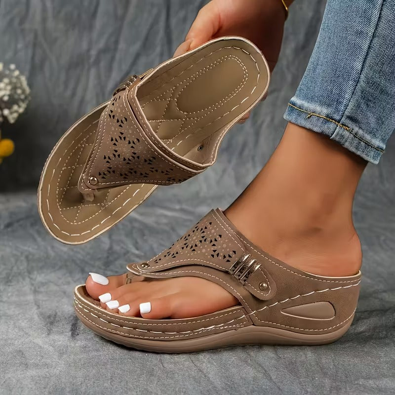 Damen Keilabsatz Sandalen Bequeme Sommerschuhe