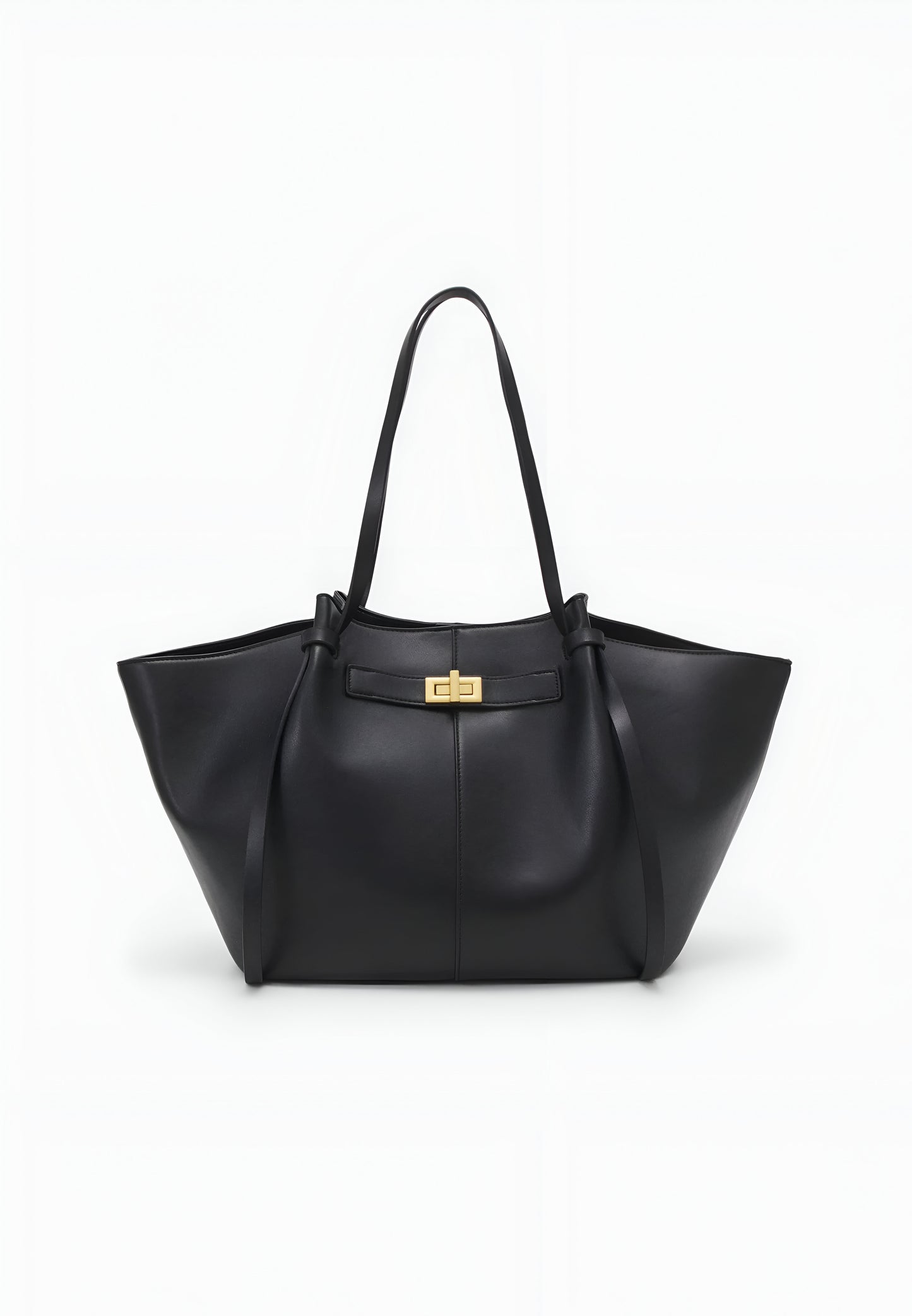 Livana Tote Braun | Elegante große Tote Bag mit Laptopfach und goldenen Details aus veganem Ultrafiber für Damen