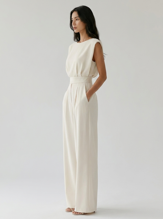 Jumpsuit für Damen mit weichem Griff und Gürtel