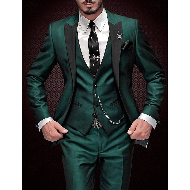 Herren Leinen Anzug Dreiteilig Mit Blazer Weste Und Hose