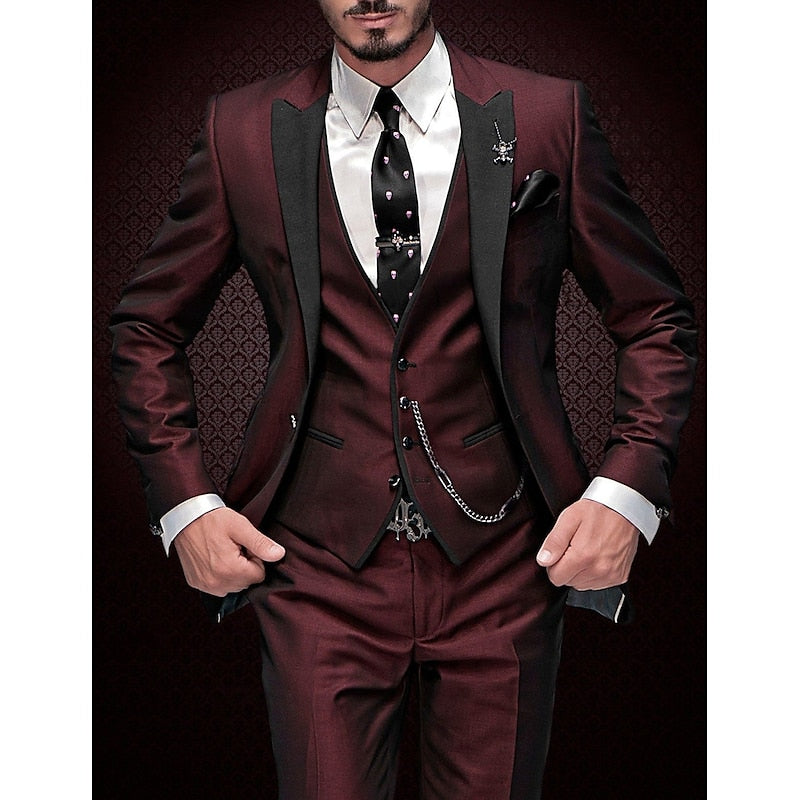 Herren Leinen Anzug Dreiteilig Mit Blazer Weste Und Hose