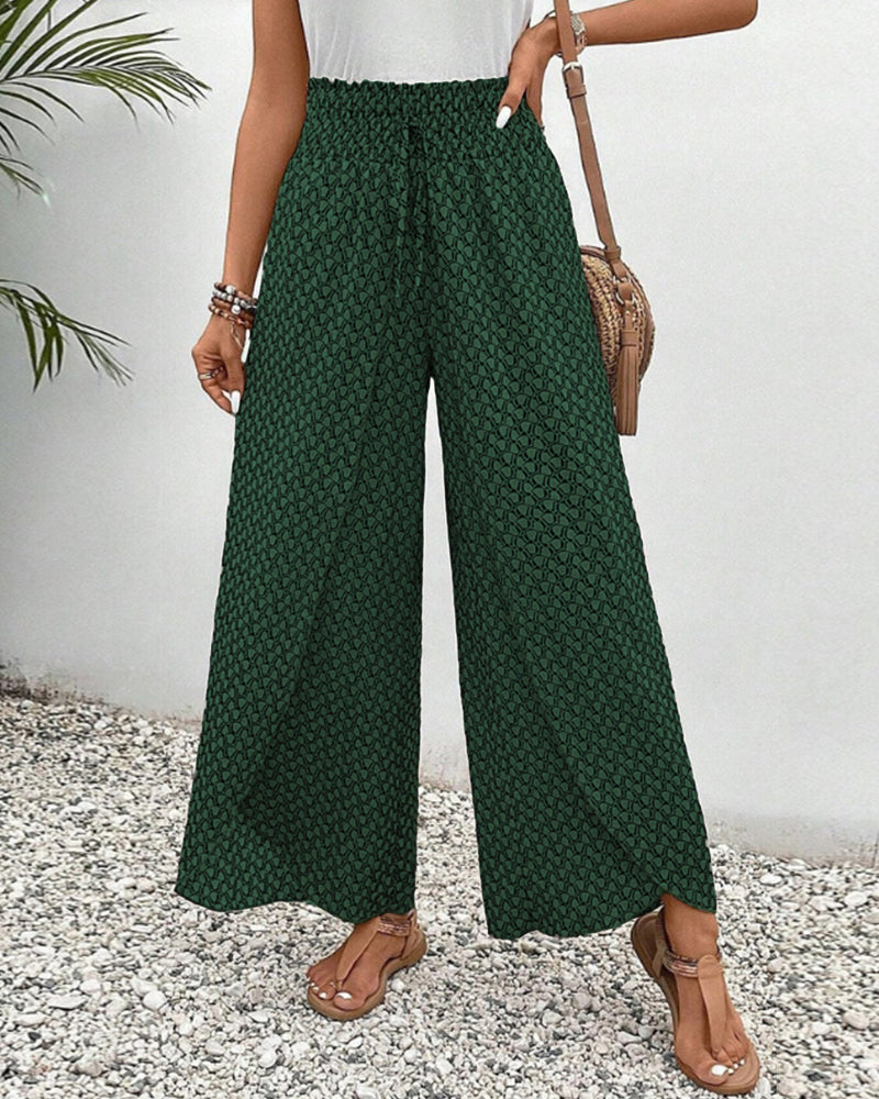 Damen weite Hose mit geometrischem Muster in Rückansicht