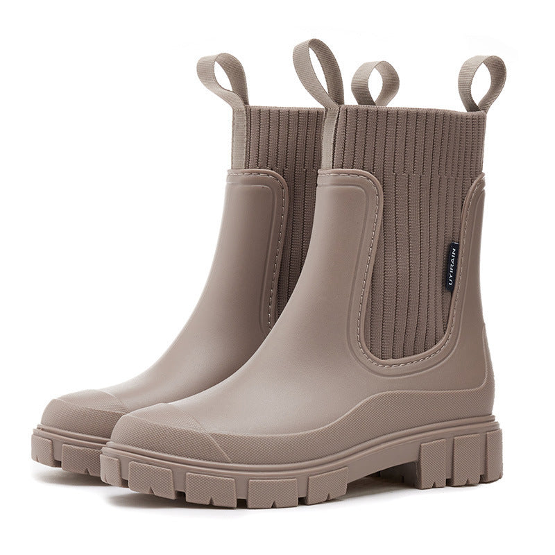 Damen Gummistiefel Mit Rutschfester Sohle Für Regenwetter