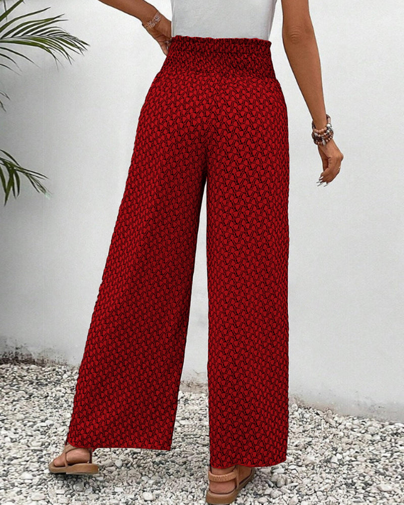 Elegante Damenhose mit geometrischem Muster im Abendlook