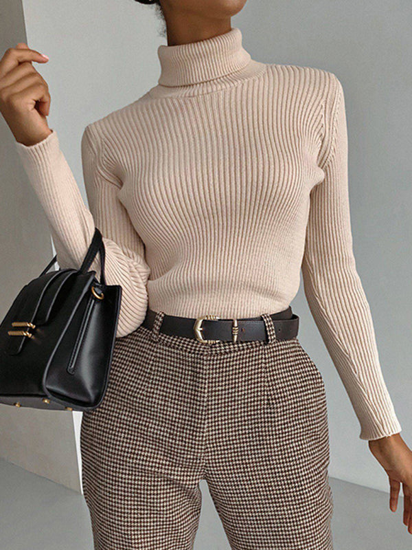 Damen Rollkragenpullover Mit Figurbetontem Schnitt