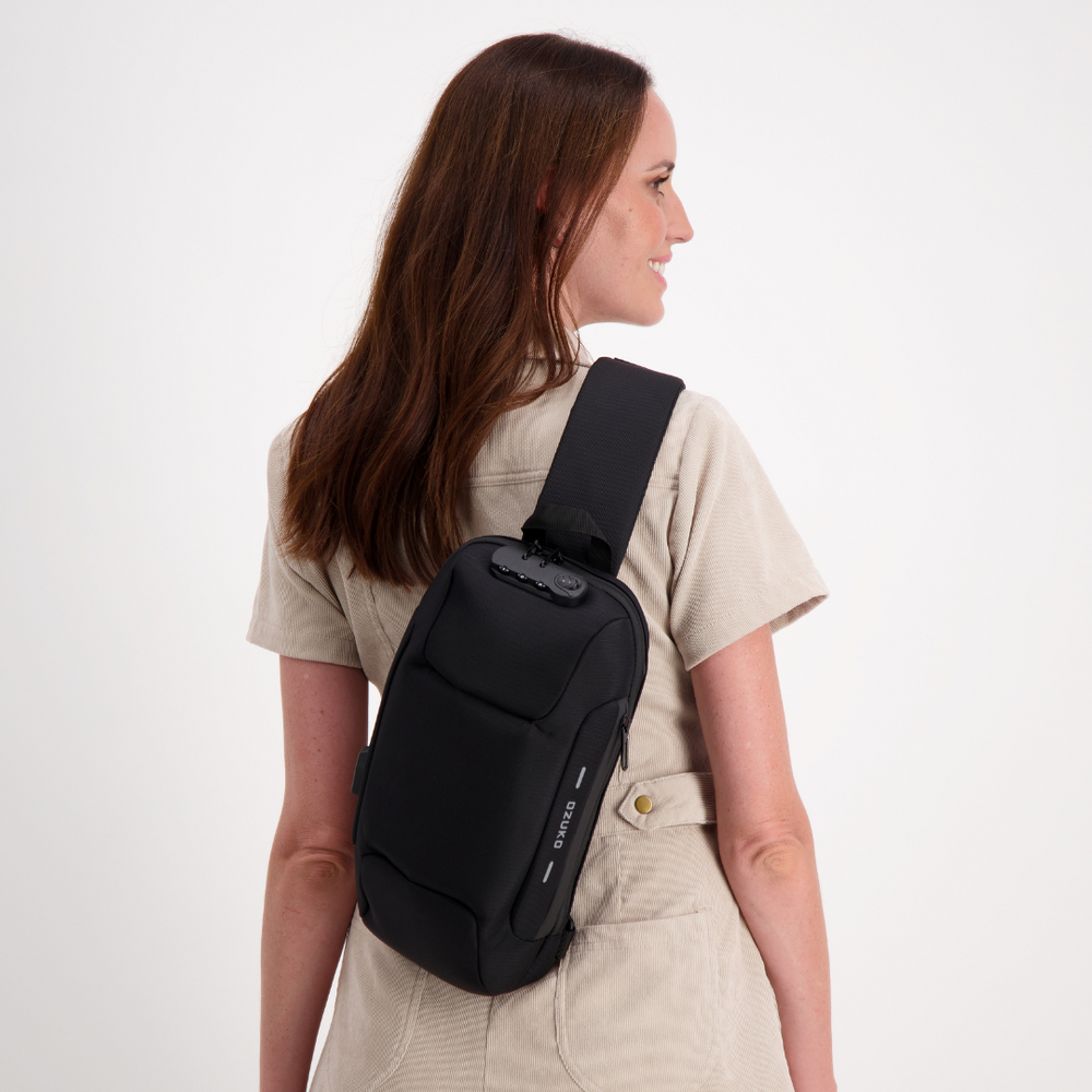 Diebstahlsichere Crossbody-Tasche mit USB-Anschluss für Damen