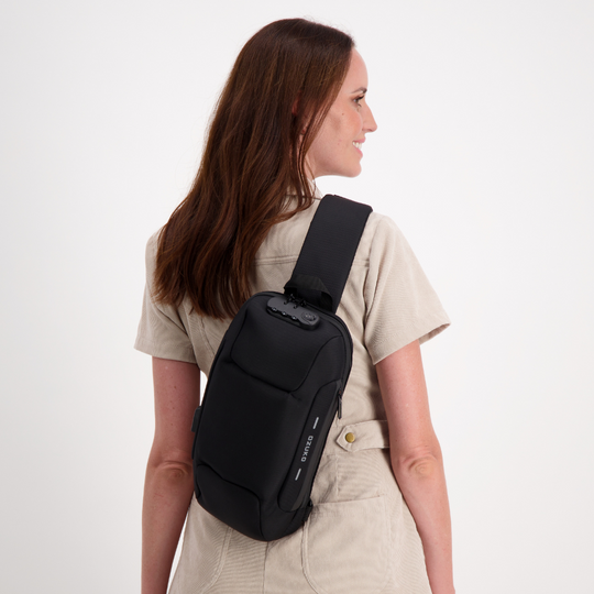 Diebstahlsichere Crossbody-Tasche mit USB-Anschluss für Damen