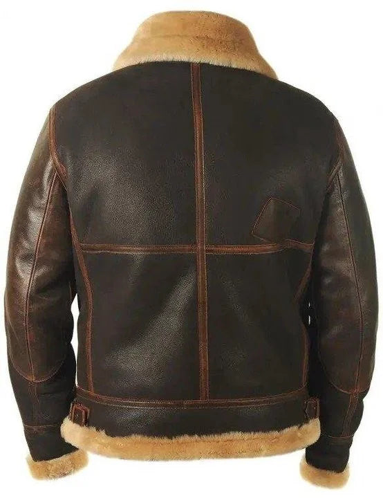 Herren Pilotenjacke Mit Pelzkragen Und Modernem Design