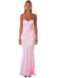 Fließendes Maxikleid in Rosa und Lila