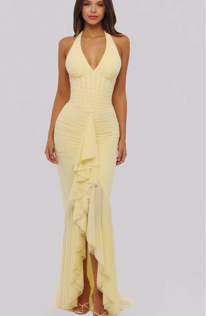 Maxikleid mit gerafftem Neckholder für Hochzeitsgäste