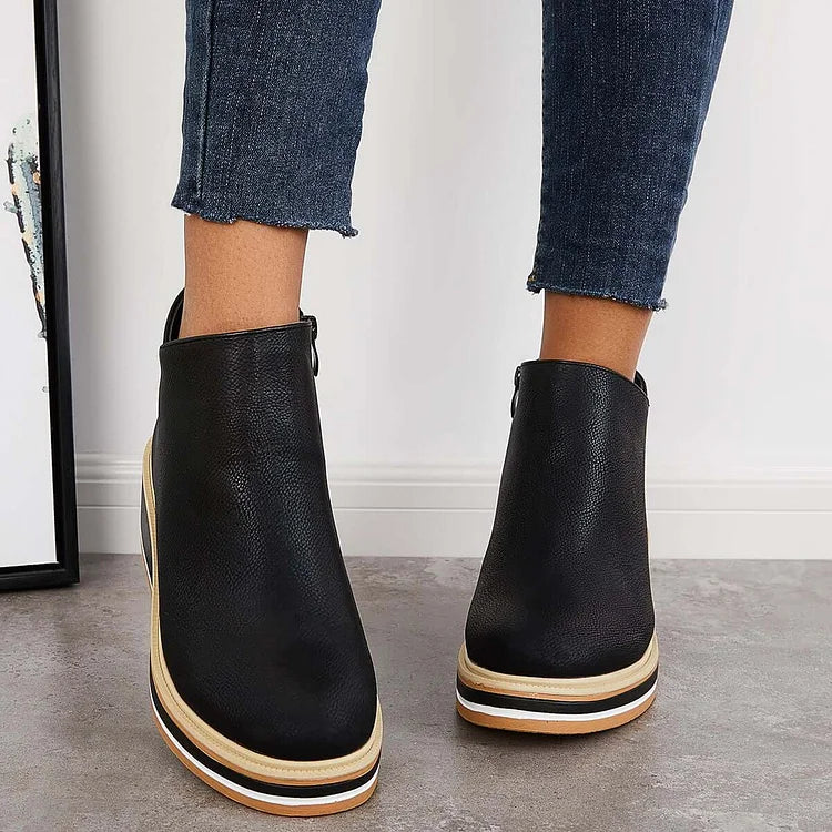 Damen Stiefel Mit Seitlichem Reißverschluss Und Klassischem Design