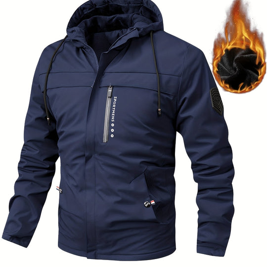 Camouflage Fleecejacke mit Kapuze für Herren