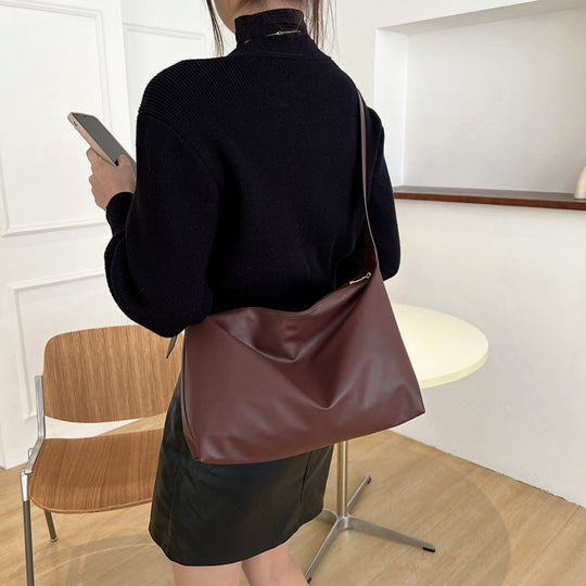 Minimalistische Schultertasche mit Reißverschluss für Damen