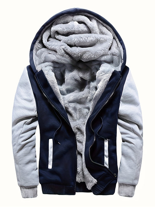 Warme Camouflage Fleecejacke mit Kapuze für Herren