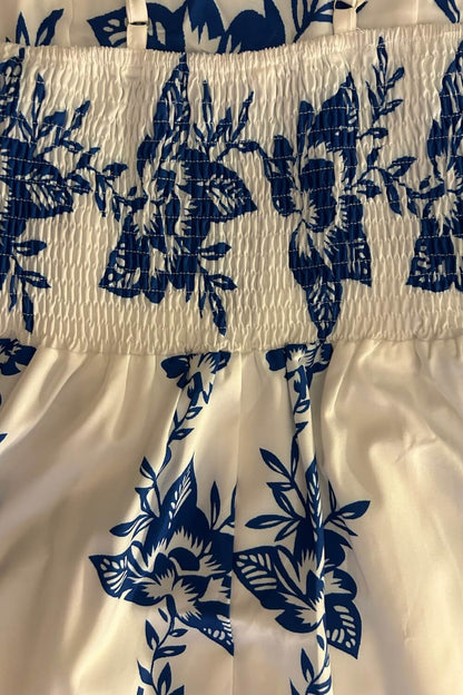 Polyester Spaghettiträger Midikleid Blau