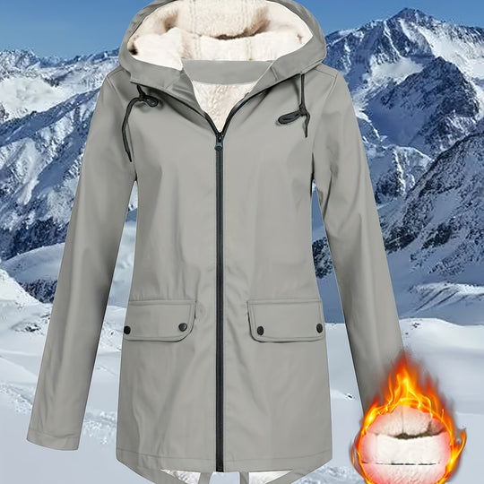 Windbreaker Jacke mit Kapuze und Reißverschluss für Damen