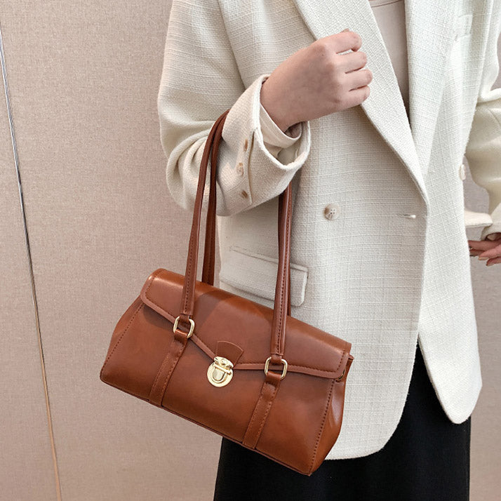 Vegane Leder Vintage Schultertasche