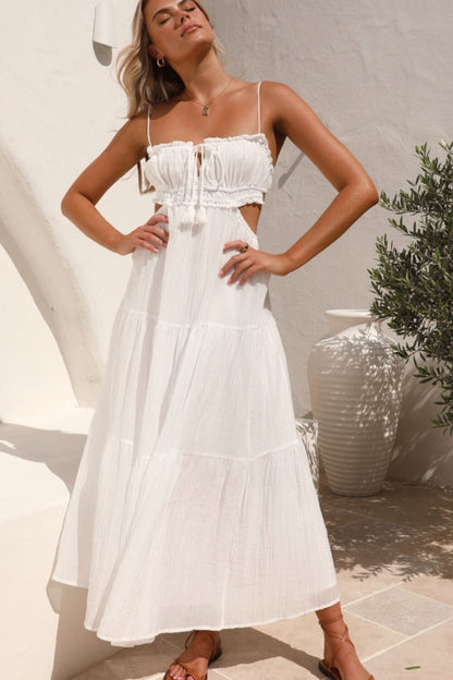 Midi-Kleid für Damen aus Chiffon-Baumwollmischung
