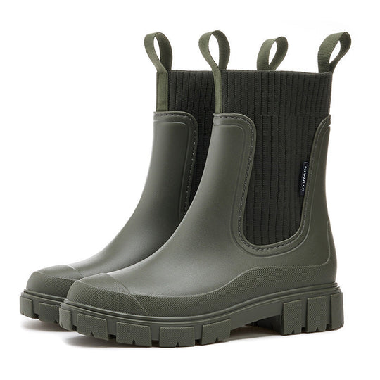 Damen Gummistiefel Mit Rutschfester Sohle Für Regenwetter
