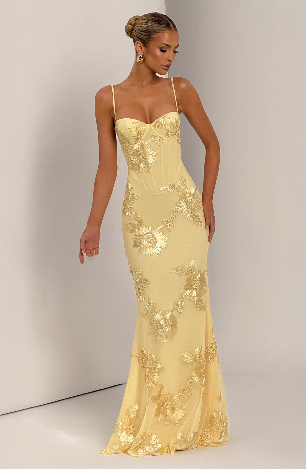 Damen Maxikleid mit Spaghettiträgern Elegantes Sommerkleid für Hochzeitsgäste