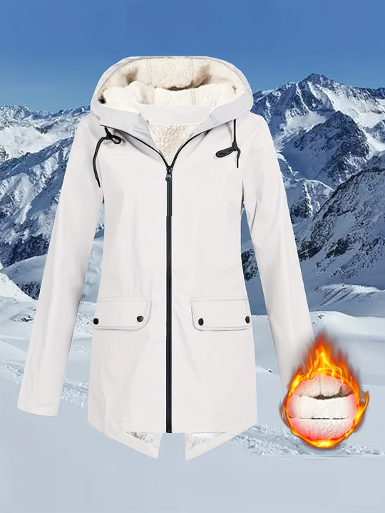 Windbreaker Jacke mit Kapuze und Reißverschluss für Damen