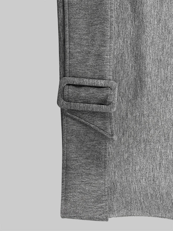 Damen Sweatshirt Mit Gürtel Und Rundhalsausschnitt