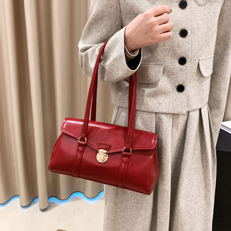 Vegane Leder Vintage Schultertasche
