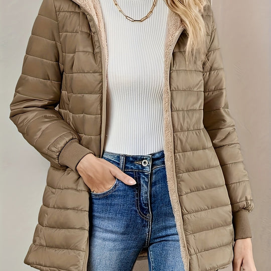 Midi-Steppmantel mit Fleecefutter für Damen