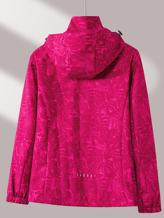 Camouflage Outdoorjacke mit abnehmbarer Kapuze für Damen