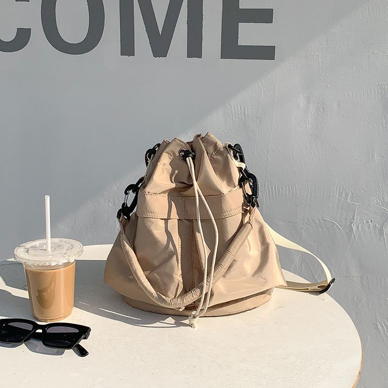Nylon Kordelzug-Beuteltasche mit abnehmbarem Griff und Schultergurt