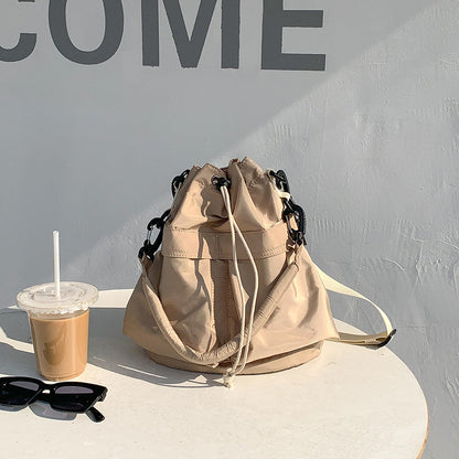Nylon Kordelzug-Beuteltasche mit abnehmbarem Griff und Schultergurt