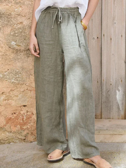 Damen Casual Baumwoll-Leinen-Hose