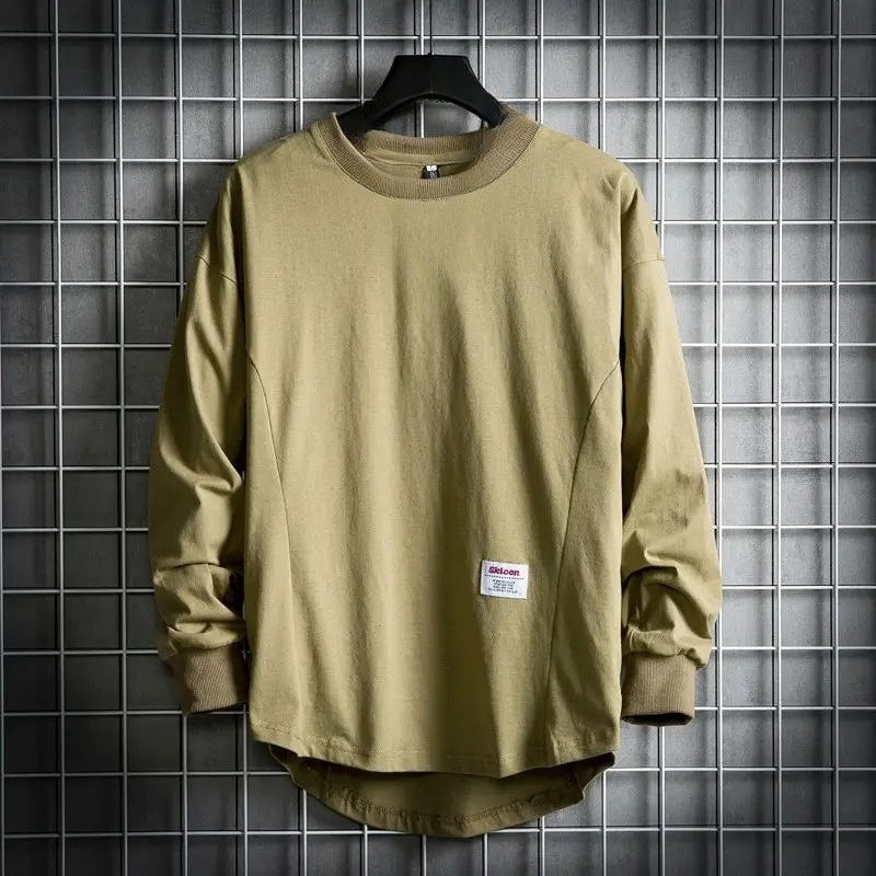 Herren Pullover Mit Drop Hem Und Rundhals