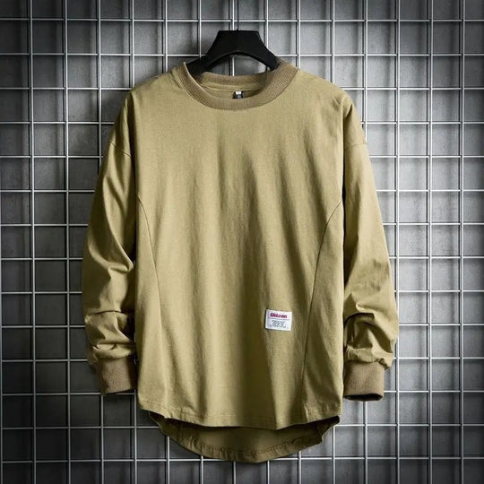 Herren Pullover Mit Drop Hem Und Rundhals