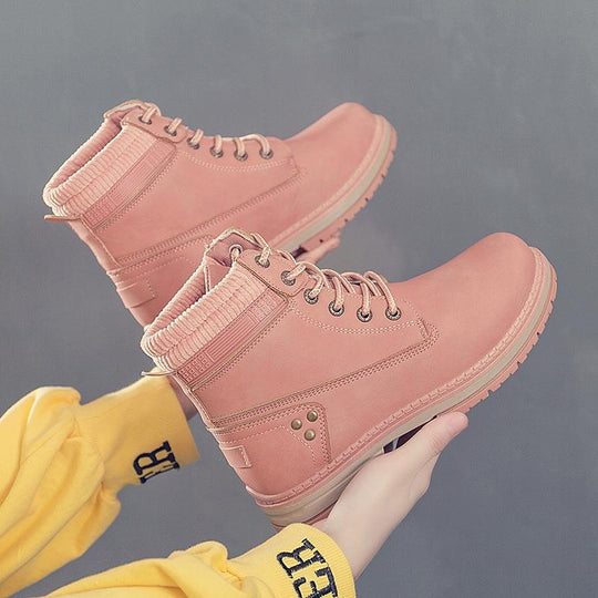 Damen Stiefel Mit Sneaker Design Und Plüschfutter