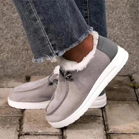 Damen Winter Slip-On Schuhe Mit Fellimitat