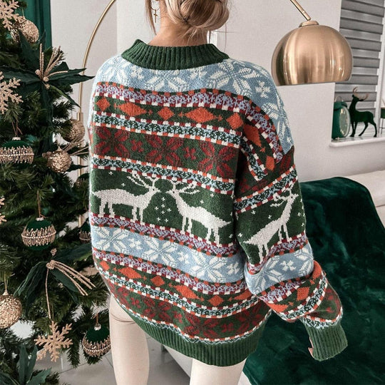 Damen Weihnachts Pullover Mit Kuscheligem Strickmuster