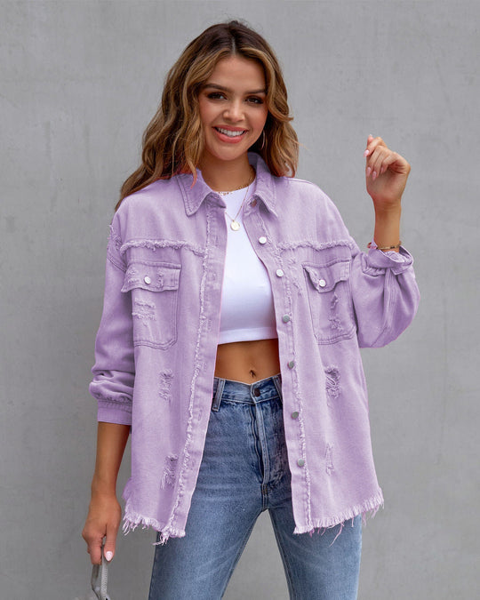 Damen Jeansjacke Mit Vintage Look