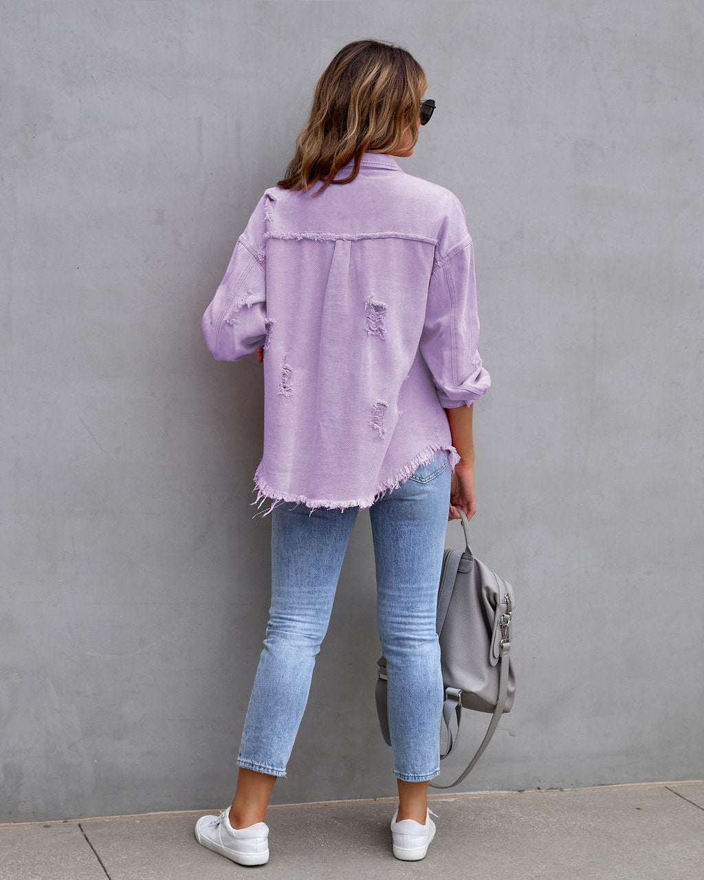 Damen Jeansjacke Mit Vintage Look